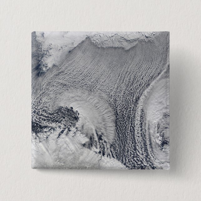 Bóton Quadrado 5.08cm Formações de nuvens invulgares sobre o Mar de Bare (Frente)
