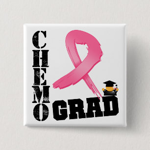 Bóton Quadrado 5.08cm Formando de Chemo do cancro da mama