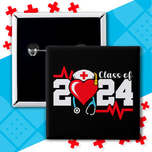 Bóton Quadrado 5.08cm Formando de Enfermagem na Escola 2024