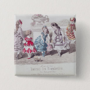 Bóton Quadrado 5.08cm Formas para meninas, 'do DES do Diário