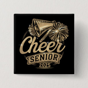 Bóton Quadrado 5.08cm Formatura da Cheerleader Senior 2025 Turma De