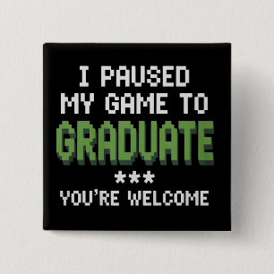 Bóton Quadrado 5.08cm Formatura de Gamer Diplomado Engraçado 2025