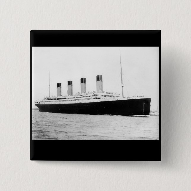 Bóton Quadrado 5.08cm Forro de passageiro titânico do RMS (Frente)