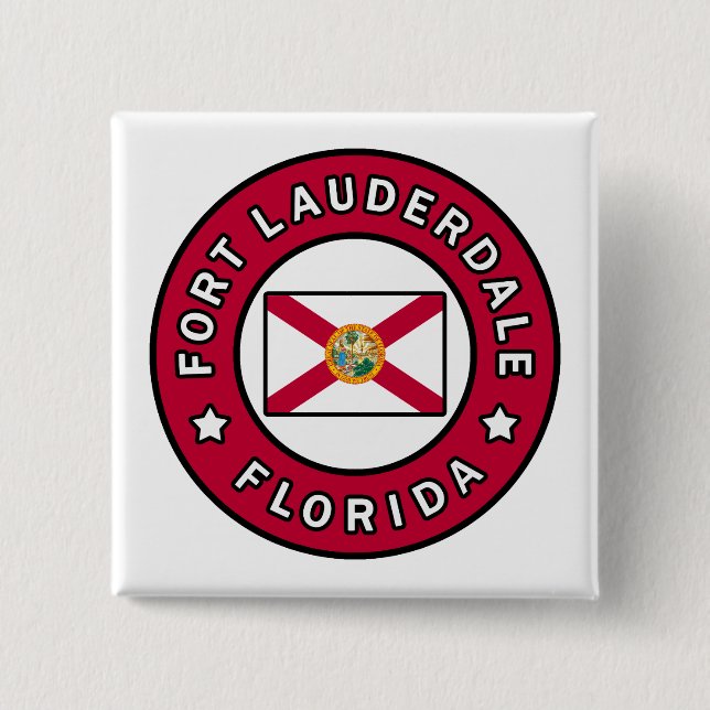 Bóton Quadrado 5.08cm Fort Lauderdale Flórida (Frente)