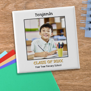 Bóton Quadrado 5.08cm Foto do Colaborador de Escolas Primárias