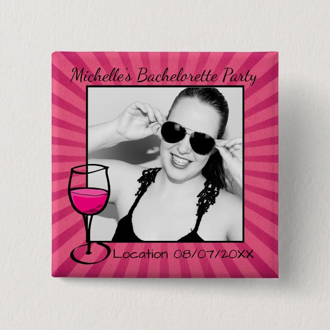 Bóton Quadrado 5.08cm Foto quadro Bachelorette personalizada (Frente)