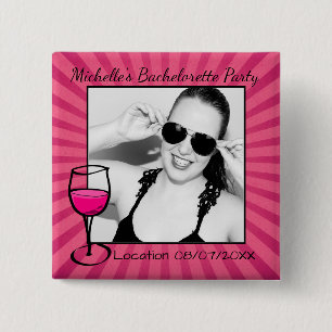 Bóton Quadrado 5.08cm Foto quadro Bachelorette personalizada