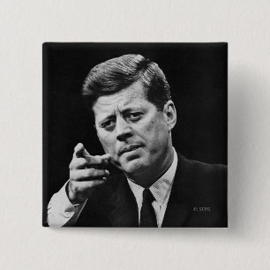 Bóton Quadrado 5.08cm Fotografia de John F. Kennedy 3