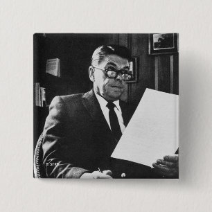 Bóton Quadrado 5.08cm Fotografia de Ronald Reagan