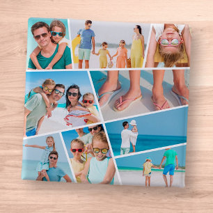Bóton Quadrado 5.08cm  Fotos de Colagem de Imagens Personalizadas 9 Simp