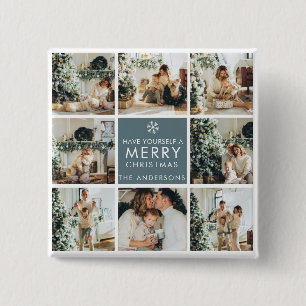 Bóton Quadrado 5.08cm Fotos de vários feriados   Feliz Natal   Presente