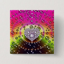 Bóton Quadrado 5.08cm Fractal do diamante