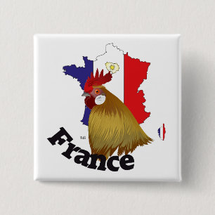 Bóton Quadrado 5.08cm França France cia de fra Button