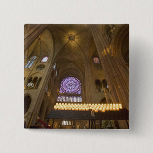 Bóton Quadrado 5.08cm França, Paris. Interior da Catedral de Notre Dame.