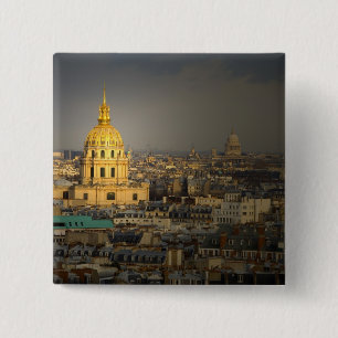 Bóton Quadrado 5.08cm França, Paris. Les Invalides visto a partir da