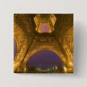 Bóton Quadrado 5.08cm França, Paris. Torre Eiffel iluminada às 2