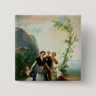 Bóton Quadrado 5.08cm Francisco Jose de Goya y Lucientes os floristas