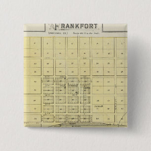 Bóton Quadrado 5.08cm Frankfort, Home City, Bremen e Herkimer, Kansas