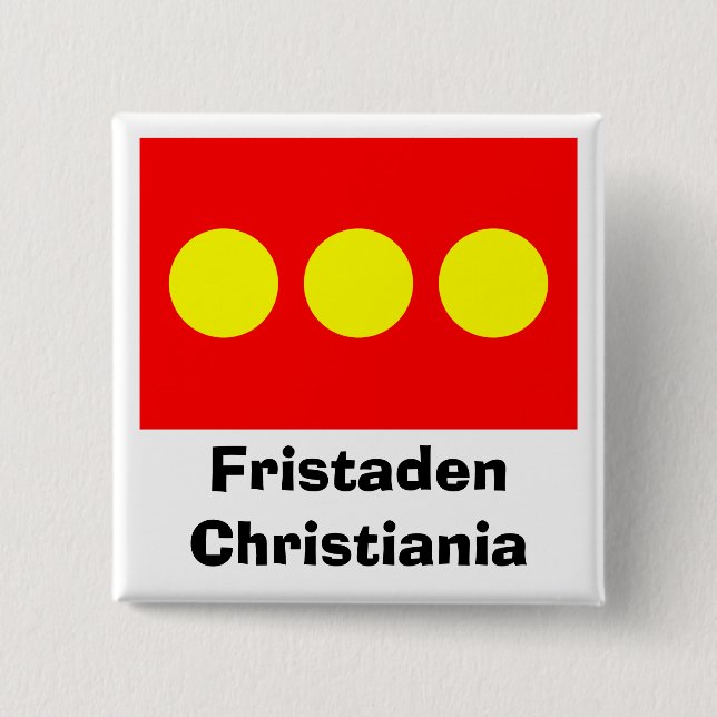 Bóton Quadrado 5.08cm Freetown Christiania Flag (Frente)