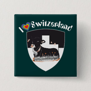 Bóton Quadrado 5.08cm Freiburg, Fribourg Suíça Suisse Button/