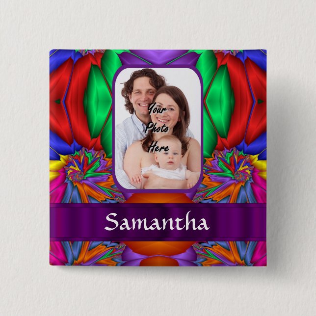 Bóton Quadrado 5.08cm Frente personalizada multicolorido (Frente)