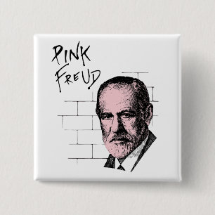 Bóton Quadrado 5.08cm Freud cor-de-rosa Sigmund Freud