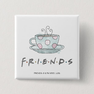 Bóton Quadrado 5.08cm FRIENDS™   Caneca Aquarela