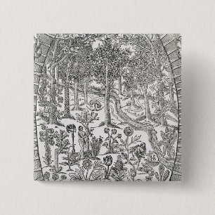 Bóton Quadrado 5.08cm Frontispício 'da sola Paradisi; Paradisus Terrest