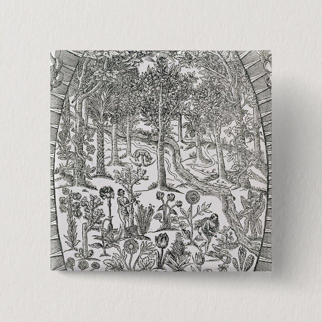 Bóton Quadrado 5.08cm Frontispício 'da sola Paradisi; Paradisus Terrestr (Frente)