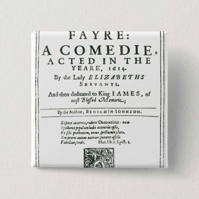 Bóton Quadrado 5.08cm Frontispiece 'a Bartholomew Fair (Frente)