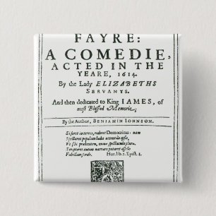 Bóton Quadrado 5.08cm Frontispiece 'a Bartholomew Fair