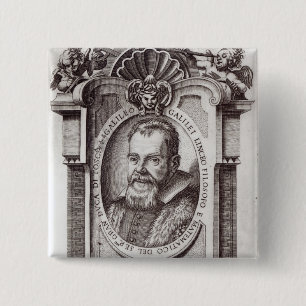 Bóton Quadrado 5.08cm Frontispiece a "IL Saggiatore" por Galileo