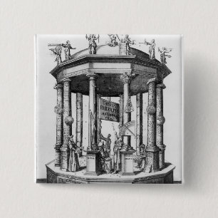 Bóton Quadrado 5.08cm Frontispiece 'as mesas de Rudolphine