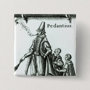 Bóton Quadrado 5.08cm Frontispiece 'de Pedantius