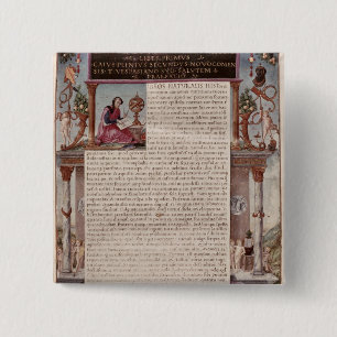 Bóton Quadrado 5.08cm Frontispiece para registrar I que mostra uma