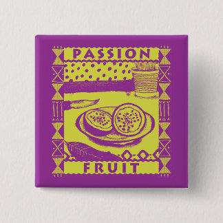 Bóton Quadrado 5.08cm Fruta de Paixão