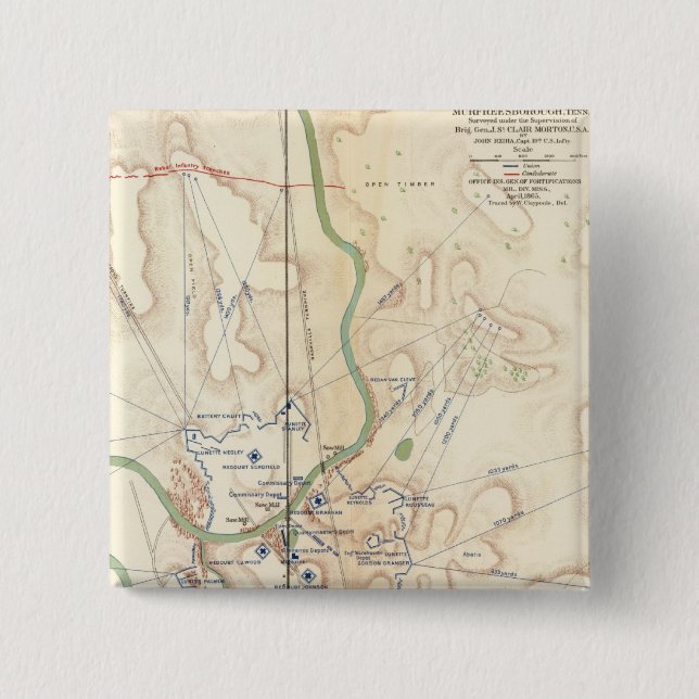 Bóton Quadrado 5.08cm Ft Rosecrans, Tenn (Frente)