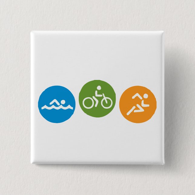Bóton Quadrado 5.08cm Funcionamento da bicicleta da natação (Frente)