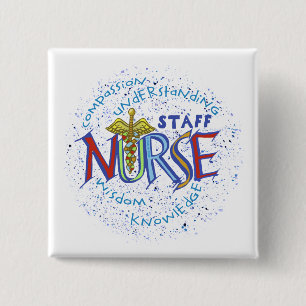 Bóton Quadrado 5.08cm Funcionarios Nurse Motto