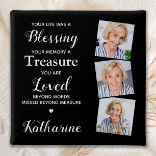 Bóton Quadrado 5.08cm Funeral Memorial Personalizado 3 Fotografia