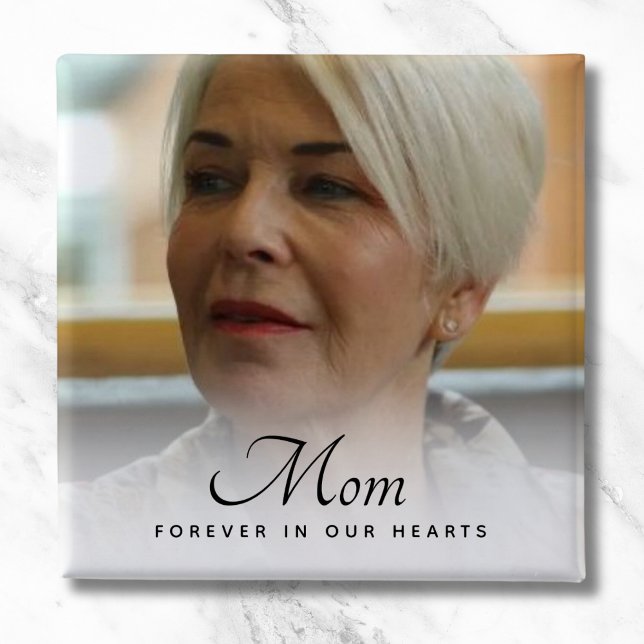 Bóton Quadrado 5.08cm Funeral Personalizada do tributo Memorial Personal (Photo Memorial Button)