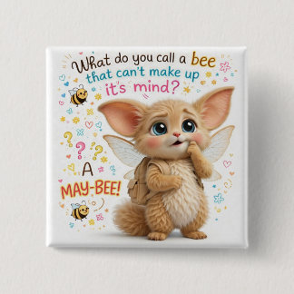 Bóton Quadrado 5.08cm Funny Bee Dad Joke