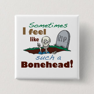 Bóton Quadrado 5.08cm Funny Bonehead Skeleton