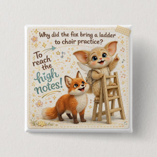 Bóton Quadrado 5.08cm Funny Fox Dad Joke
