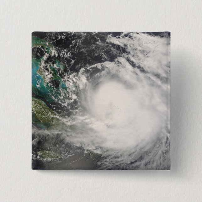 Bóton Quadrado 5.08cm Furacão Hanna sobre as Bahamas (Frente)