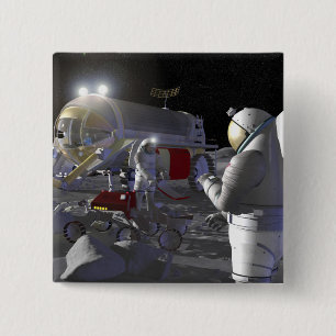 Bóton Quadrado 5.08cm Futuras missões de exploração espacial 11