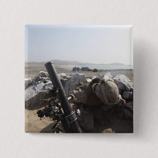 Bóton Quadrado 5.08cm Fuzileiro americano dispara morteiro em Salinas, P (Frente)