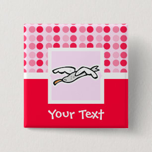 Bóton Quadrado 5.08cm Gaivota bonito