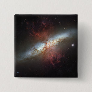 Bóton Quadrado 5.08cm Galáxia Starburst, Messier 82