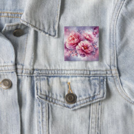 Bóton Quadrado 5.08cm Galaxy Peony Button